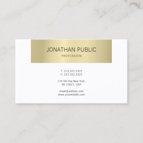 Elegant Gold Modern Design Professional Plain Luxe Business Card