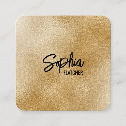 Elegant gold modern minimalist black square square business card