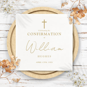 Elegant Gold Modern Minimalist Confirmation Napkins