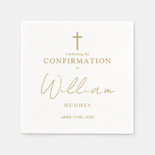 Elegant Gold Modern Minimalist Confirmation Napkins