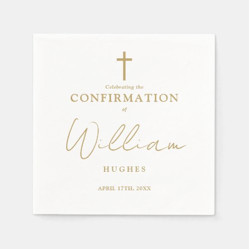 Elegant Gold Modern Minimalist Confirmation