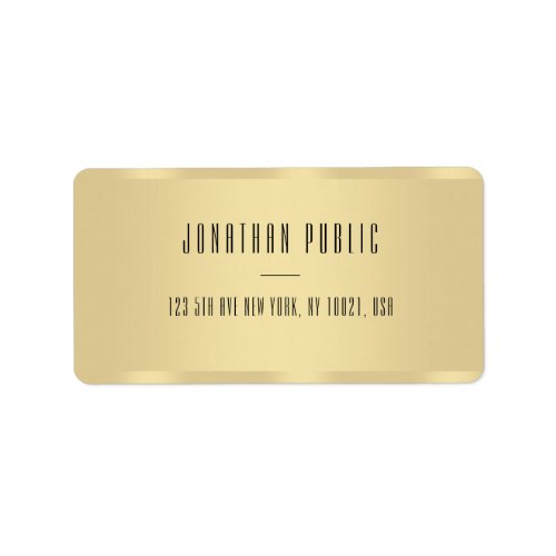 Elegant Gold Modern Minimalist Template Address Label