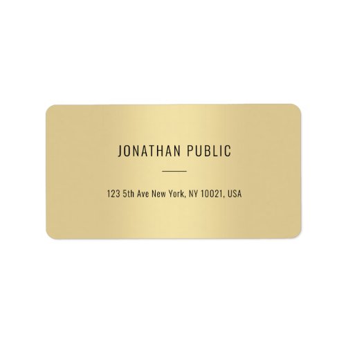 Elegant Gold Modern Minimalist Template Address Label