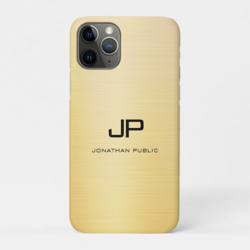 Elegant Gold Modern Monogrammed Name Template iPhone 11 Pro Case
