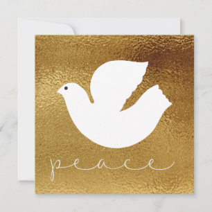 Elegant Gold Modern Peace Holiday Card