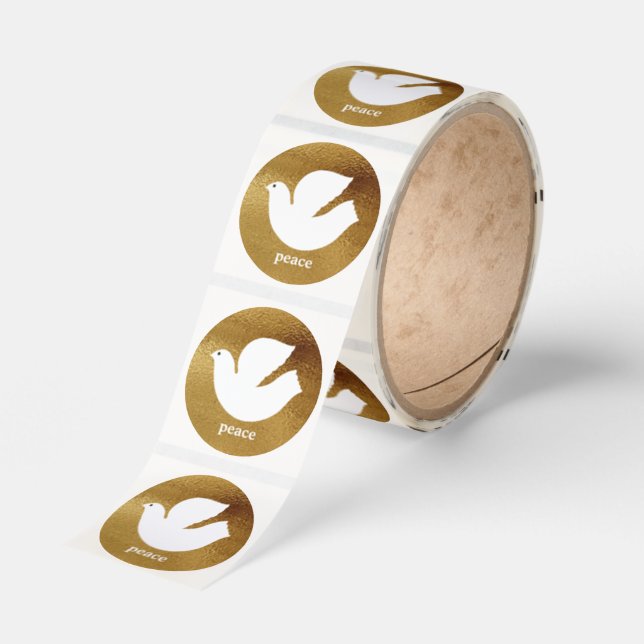 Elegant Gold Modern Peace Holiday Envelope Seal (Roll)