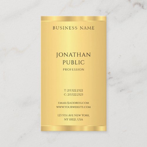 Elegant Gold Modern Simple Design Template Business Card