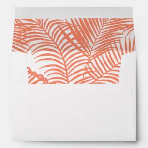 Elegant gold modern tropical coral palm tree envelope