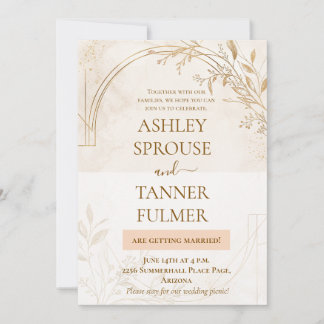 Elegant Gold Modern Wedding Invitation