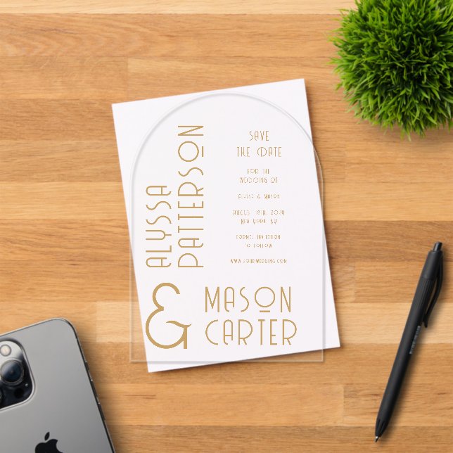 Elegant Gold Modern Wedding Save The Date (Insitu (Invitation Card))