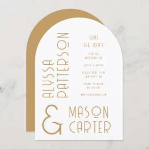 Elegant Gold Modern Wedding Save The Date