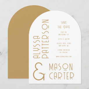 Elegant Gold Modern Wedding Save The Date