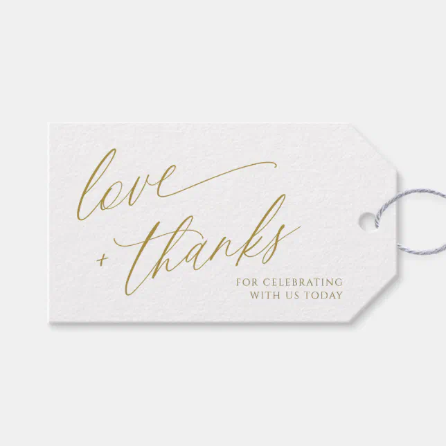 Elegant Gold Modern Wedding Thank You Favor Tags | Zazzle