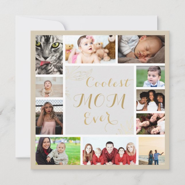 Elegant Gold Mom We Love You Gold Photo Collage (Front)