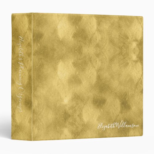 Elegant Gold Monogram 3 Ring Binder