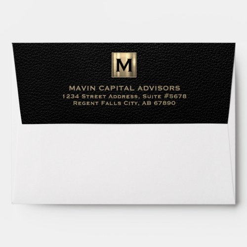 Elegant Gold Monogram Address Envelope