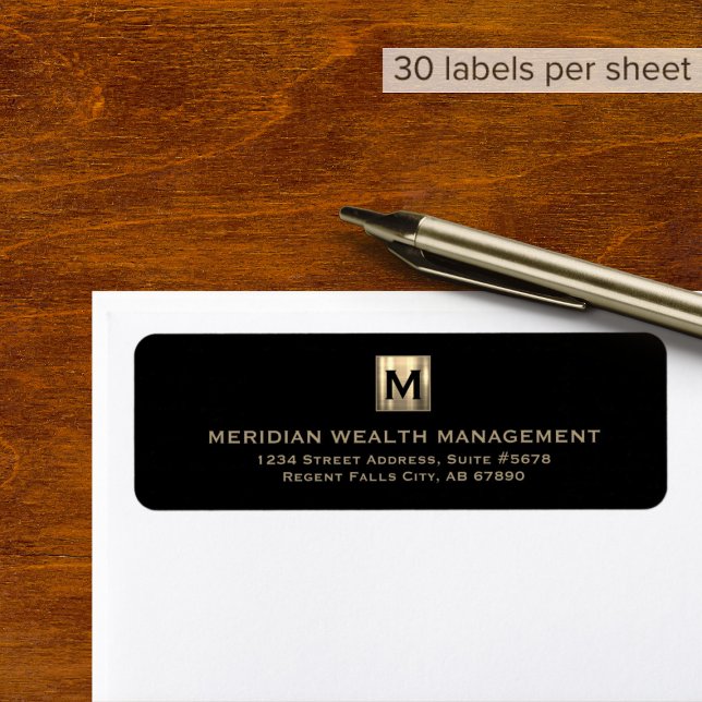 Elegant Gold Monogram Address Labels (Creator Uploaded)