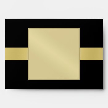 Elegant Gold Monogram Black All Occasion Envelope by TheInspiredEdge at Zazzle