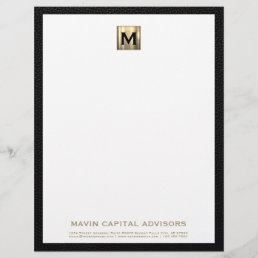 Elegant Gold Monogram Business Letterhead