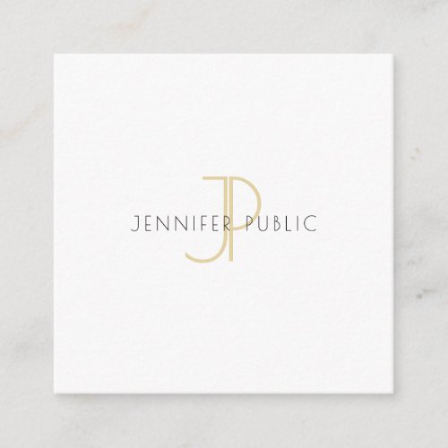 Elegant Gold Monogram Design Luxe Template Modern Square Business Card