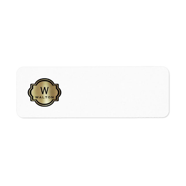 Elegant Gold Monogram File Folder Labels (Front)