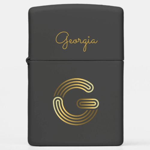 Elegant Gold Monogram G Zippo Lighter