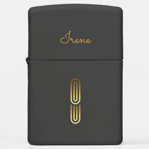 Elegant Gold Monogram I Zippo Lighter