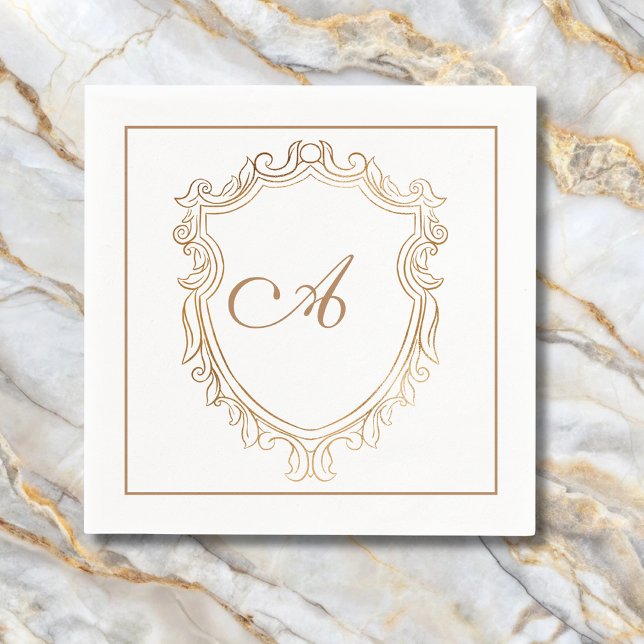 Elegant Gold Monogram Initial  Napkins (Creator Uploaded)