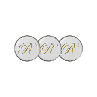 Elegant Gold Monogram Initial R Golf Ball Marker