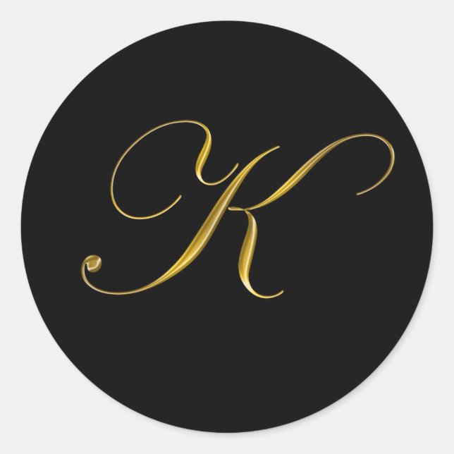 Elegant Gold Monogram K Envelope Seal (Front)