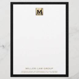 Elegant Gold Monogram Letterhead