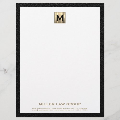 Elegant Gold Monogram Letterhead