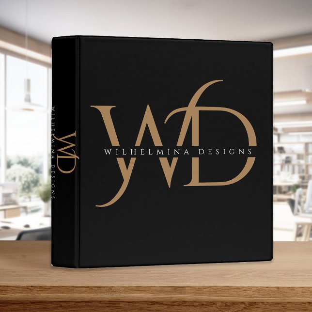Elegant Gold Monogram Luxurious Typography Black 3 Ring Binder (Elegant Gold Monogram Luxurious Typography Black 3 Ring Binder)