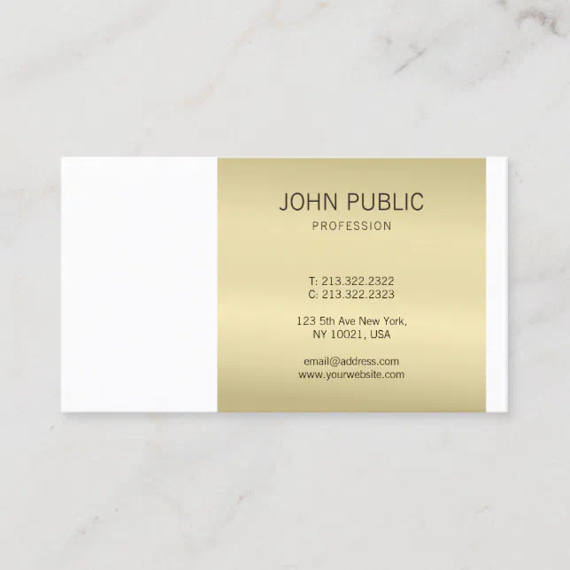 Elegant Gold Monogram Modern Design Professional Business Card | Zazzle