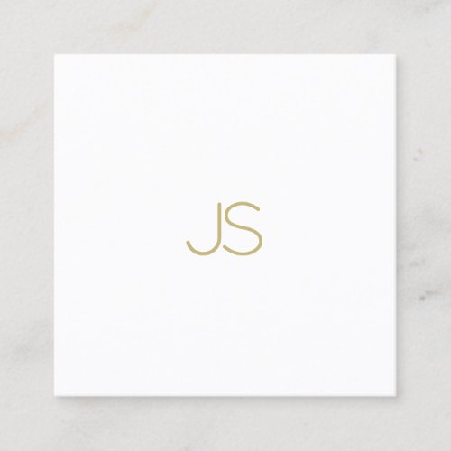 Elegant Gold Monogram Modern Simple Template Luxe Square Business Card