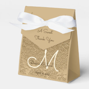 Elegant Gold Monogram Modern Wedding Favor Boxes