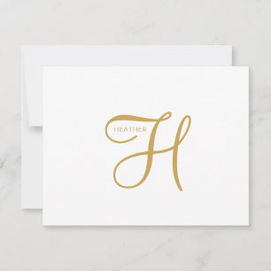 Elegant Gold Monogram Note Card