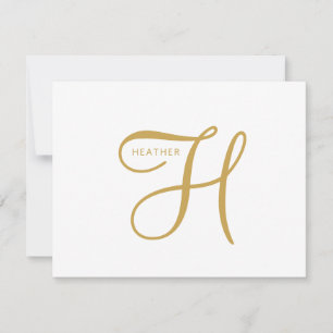 Elegant Gold Monogram  Note Card