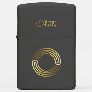 Elegant Gold Monogram O, Zippo Lighter