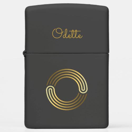 Elegant Gold Monogram O Zippo Lighter