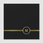 Elegant gold Monogram on black  Checkbook Cover (Front)