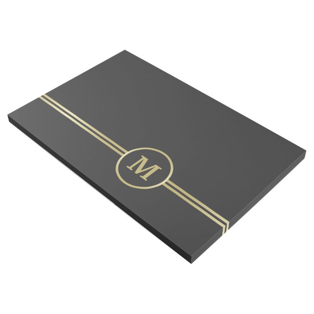 Elegant gold Monogram on black  Gallery Wrap (3/4)