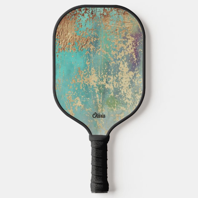 Elegant Gold Monogram Pickleball Paddle (Front)