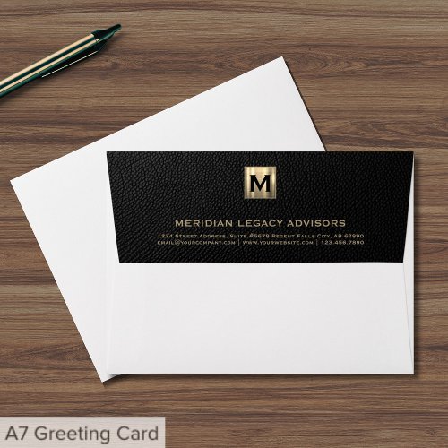Elegant Gold Monogram Return Address Envelope