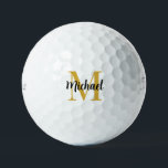 Elegant Gold Monogram Titleist Pro V1 3 Pack Golf Balls<br><div class="desc">Trendy Gold Color Monogram Elegant Modern Trendy Template Outdoor Sports Equipment Value Golf Ball / 3 Pack Titleist 2023 Pro V1 Golf Balls.</div>