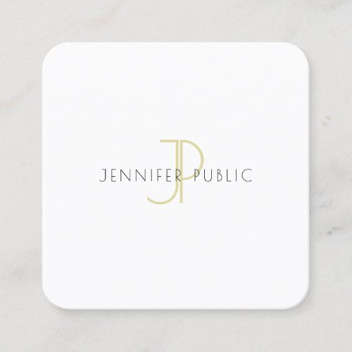 Elegant Gold Monogram Trendy Modern Template Chic Square Business Card