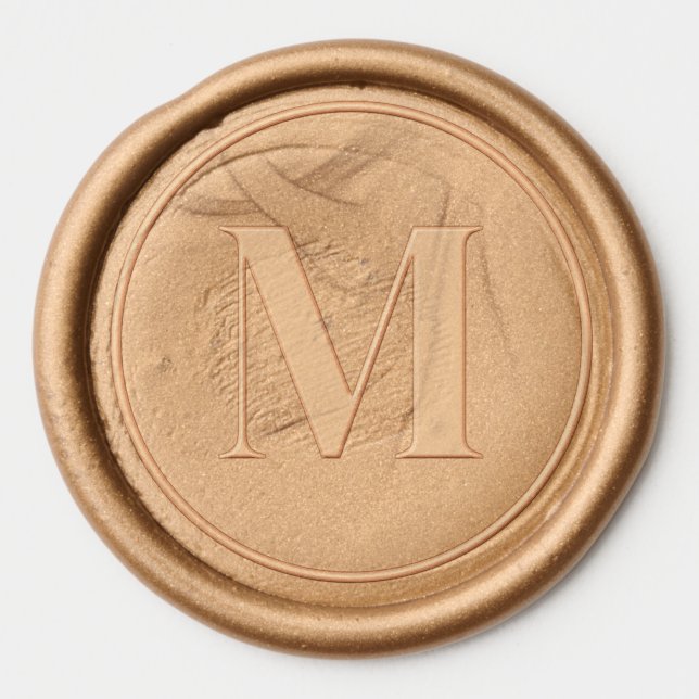 Elegant Gold Monogram Wax Seal Sticker (Front)