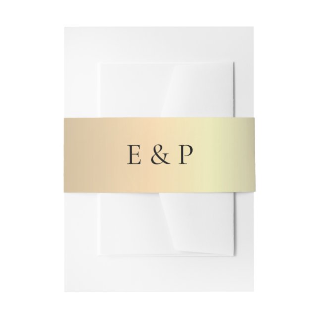 Elegant Gold Monogram Wedding Belly Band (Front Example)