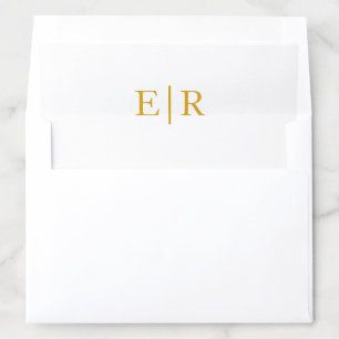 Elegant Gold Monogram Wedding Envelope Liner