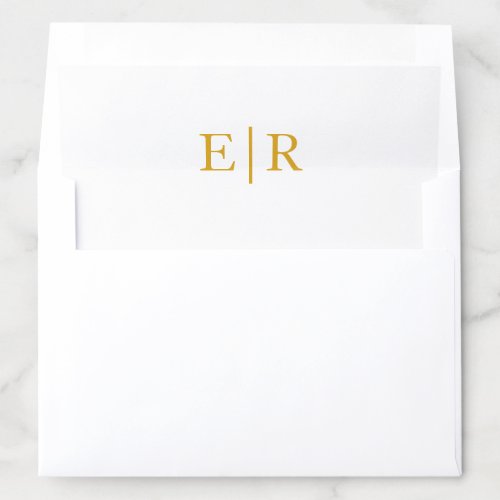 Elegant Gold Monogram Wedding Envelope Liner